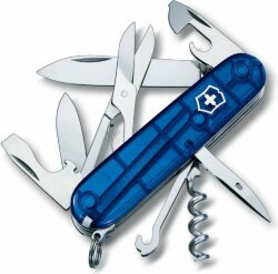 Офицерский нож Victorinox Climber 91, прозрачный синий