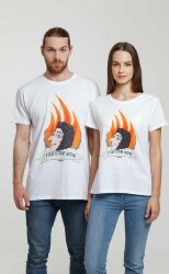 Футболка женская Соль «Глаголом жечь», белая, XL