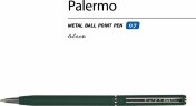 Ручка Bruno Visconti Palermo шариковая автоматическая, зеленый металлический корпус, 0.7 мм, синяя