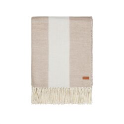 Плед VINGA Tella из Polylana® AWARE™, 230 г/м2, 130х170 см, бежевый/белый