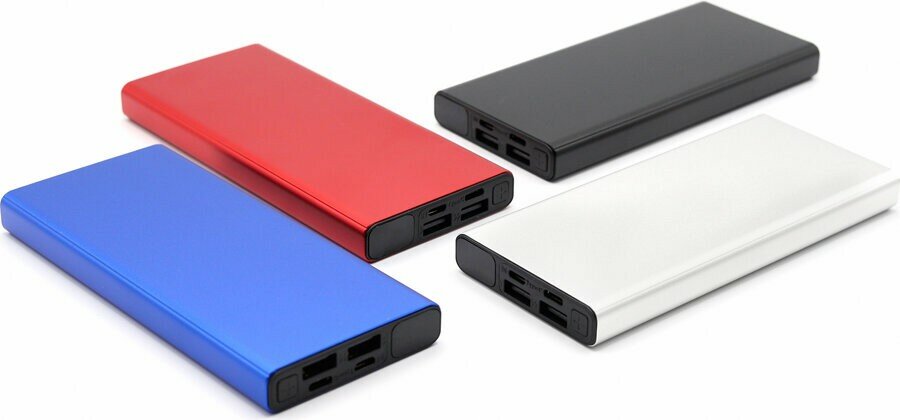 Внешний аккумулятор Höginn в металлическом корпусе, 10000mAh, черный