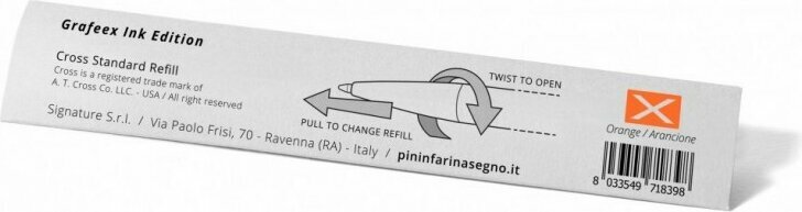 Шариковая ручка Pininfarina GrafeeX с оранжевым клипом в чехле из переработанной кожи