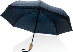 Автоматический зонт Impact из RPET AWARE™ с бамбуковой рукояткой, d94 см