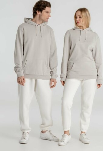 Толстовка с капюшоном унисекс Hoodie, дымчато-серая, размер XS