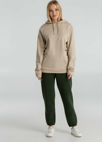Толстовка с капюшоном унисекс Hoodie, бежевая, S