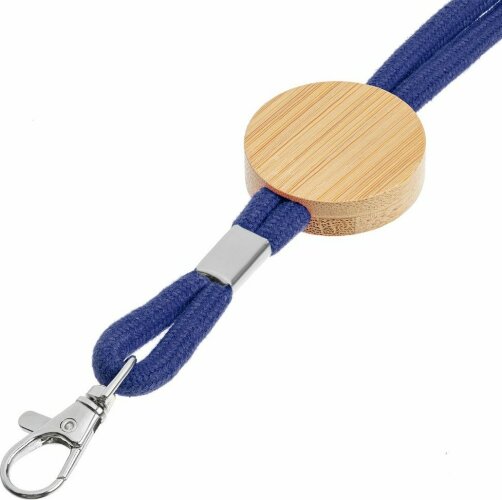 Шнурок для бейджа Tube Wood, синий