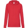 Толстовка женская без начеса LIGHTWEIGH HOODED SWEAT 240, красный, XS