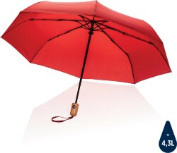 Автоматический зонт Impact из RPET AWARE™ с бамбуковой рукояткой, d94 см
