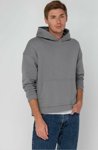 Худи оверсайз унисекс Molti Outshine, серое, размер XL/2XL