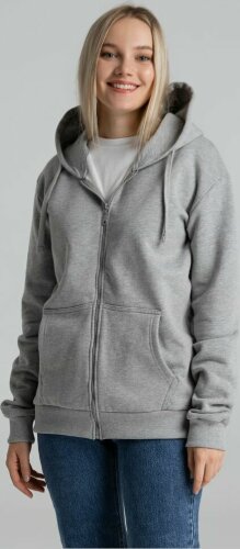Толстовка на молнии с капюшоном Siverga Heavy 2.0, серый меланж, 5XL
