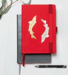 Ежедневник Alpha недатированный, красный/серый