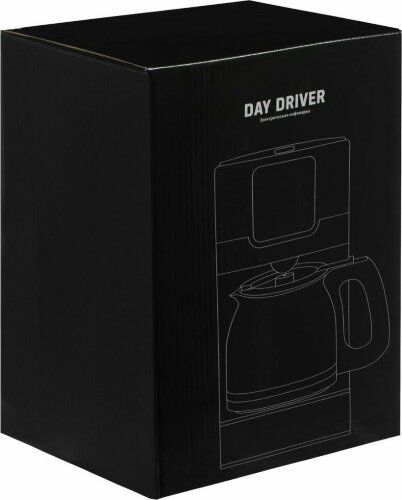Электрическая кофеварка DayDriver, черно-серебристая