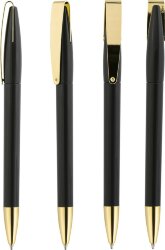 Ручка шариковая Klio-Eterna COBRA MMG, черный/золотистый