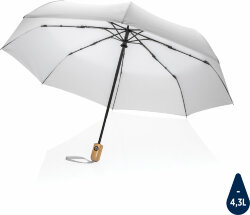Автоматический зонт Impact из RPET AWARE™ с бамбуковой рукояткой, d94 см
