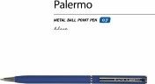 Ручка Bruno Visconti Palermo шариковая автоматическая, синий металлический корпус, 0.7 мм, синяя