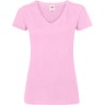 Футболка женская Fruit of the Loom LADY FIT V-NECK T 210, розовый, L