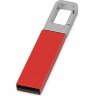 Флеш-карта USB 2.0 16 Gb с карабином Hook, красный/серебристый