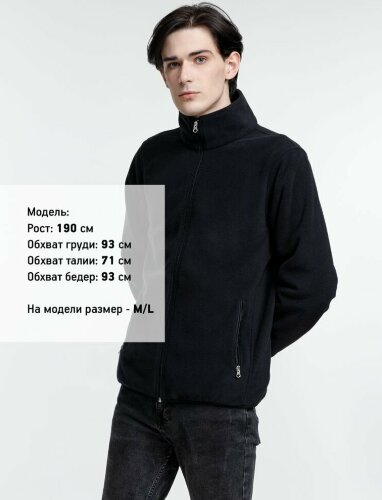 Куртка флисовая унисекс Nesse, черная, XL/2XL
