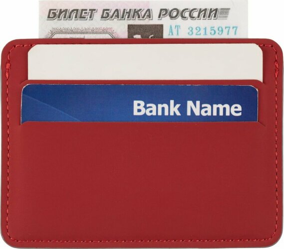 Чехол для карточек Shall Simple, красный
