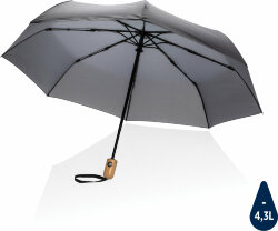 Автоматический зонт Impact из RPET AWARE™ с бамбуковой рукояткой, d94 см