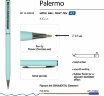 Ручка Bruno Visconti Palermo шариковая автоматическая, нежно- голубой металлический корпус, 0.7 мм, синяя