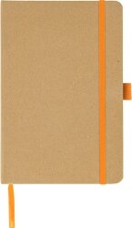 Блокнот A5 Sevilia Color, твердая обложка из крафта, 80 листов, цветной срез и форзац, натуральный/оранжевый