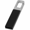Флеш-карта USB 2.0 16 Gb с карабином Hook, черный/серебристый