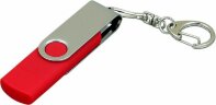 Флешка с поворотным механизмом, c дополнительным разъемом Micro USB, 16 Гб, красный