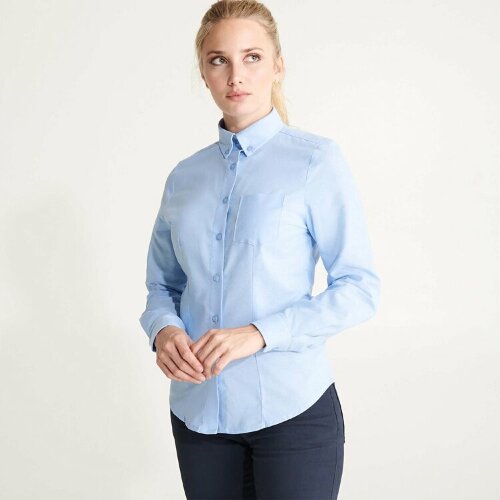 Рубашка женская Roly Oxford, небесно-голубой, размер S