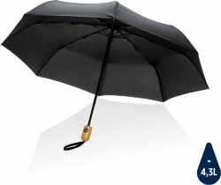 Автоматический зонт Impact из RPET AWARE™ с бамбуковой рукояткой, d94 см