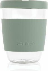Стакан из боросиликатного стекла Ukiyo с силиконовой крышкой и держателем