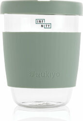 Стакан из боросиликатного стекла Ukiyo с силиконовой крышкой и держателем