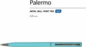 Ручка Bruno Visconti Palermo шариковая автоматическая, бирюзовый металлический корпус, 0.7 мм, синяя