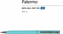 Ручка Bruno Visconti Palermo шариковая автоматическая, бирюзовый металлический корпус, 0.7 мм, синяя