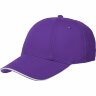 Бейсболка Molti Canopy, фиолетовая с белым кантом