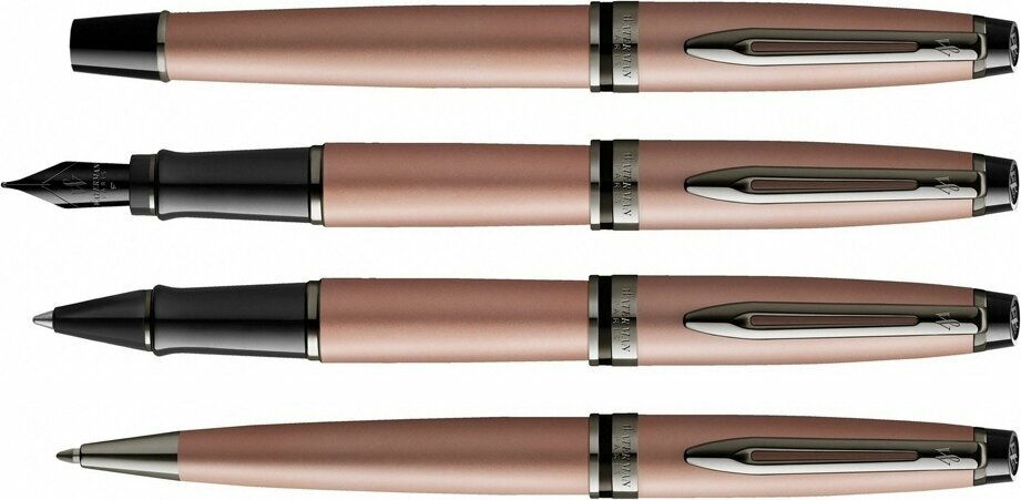 Ручка-роллер Waterman Expert Rose Gold F BLK в подарочной упаковке
