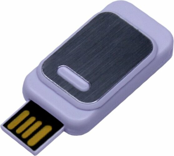 USB-флешка промо на 64 ГБ прямоугольной формы, выдвижной механизм, белый
