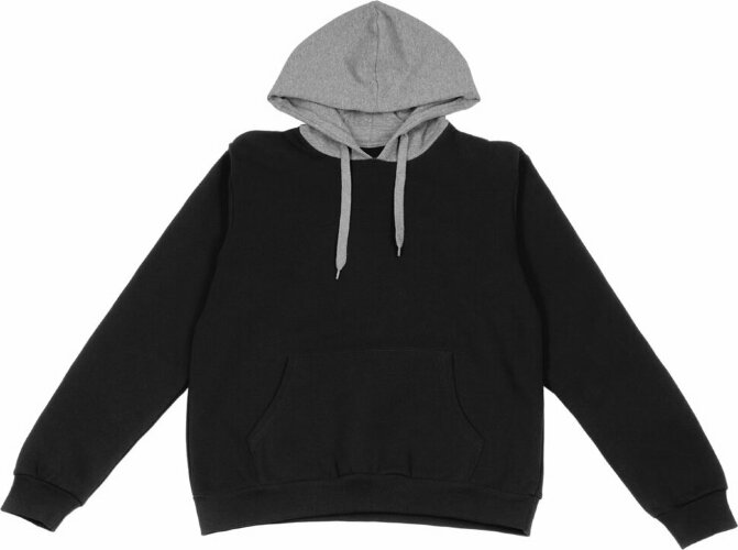 Толстовка с капюшоном US Basic Amsterdam мужская, черный/серый меланж, размер XL (50-52)
