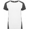 Спортивная футболка Roly Zolder женская, белый/меланжевый черный, размер M (42-44)