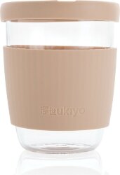 Стакан из боросиликатного стекла Ukiyo с силиконовой крышкой и держателем