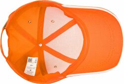 Бейсболка Molti Canopy, оранжевая с белым кантом