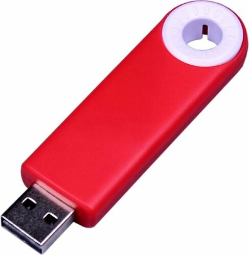USB-флешка промо на 64 ГБ прямоугольной формы, выдвижной механизм, белый