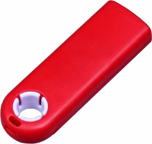 USB-флешка промо на 64 ГБ прямоугольной формы, выдвижной механизм, белый