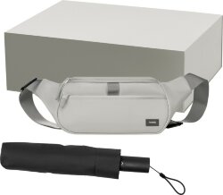 Подарочный набор Boston, Filton, серый (поясная сумка, зонт)