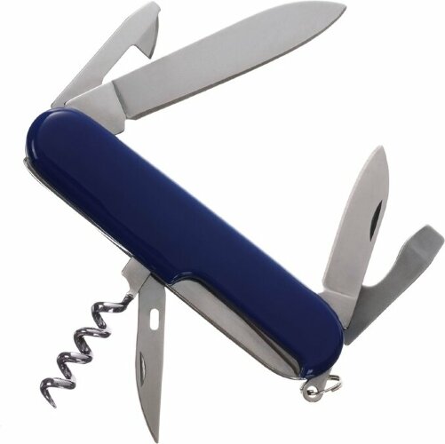Нож перочинный Stinger, 90 мм, 11 функций, материал рукояти: АБС-пластик, синий