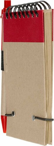 Блокнот на кольцах Eco Note с ручкой, красный