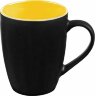 Кружка Bright Tulip, матовая, черная с желтым
