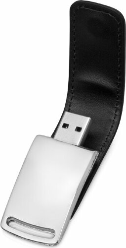 Флеш-карта USB 2.0 16 Gb с магнитным замком Vigo, черный/серебристый