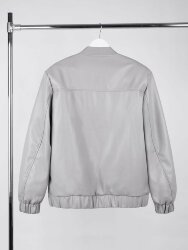 Бомбер из искусственной кожи Univer, серый, XL/2XL
