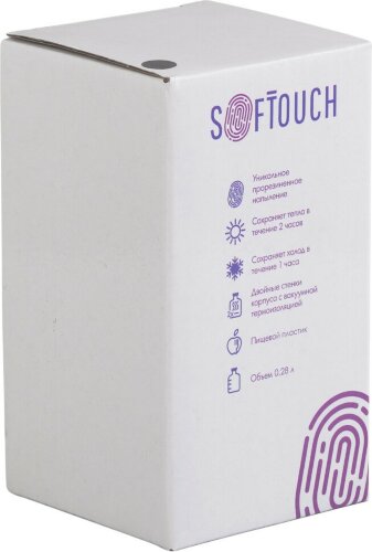 Термостакан SOFTOUCH Миссури 280 мл c гравировкой Волны, черный